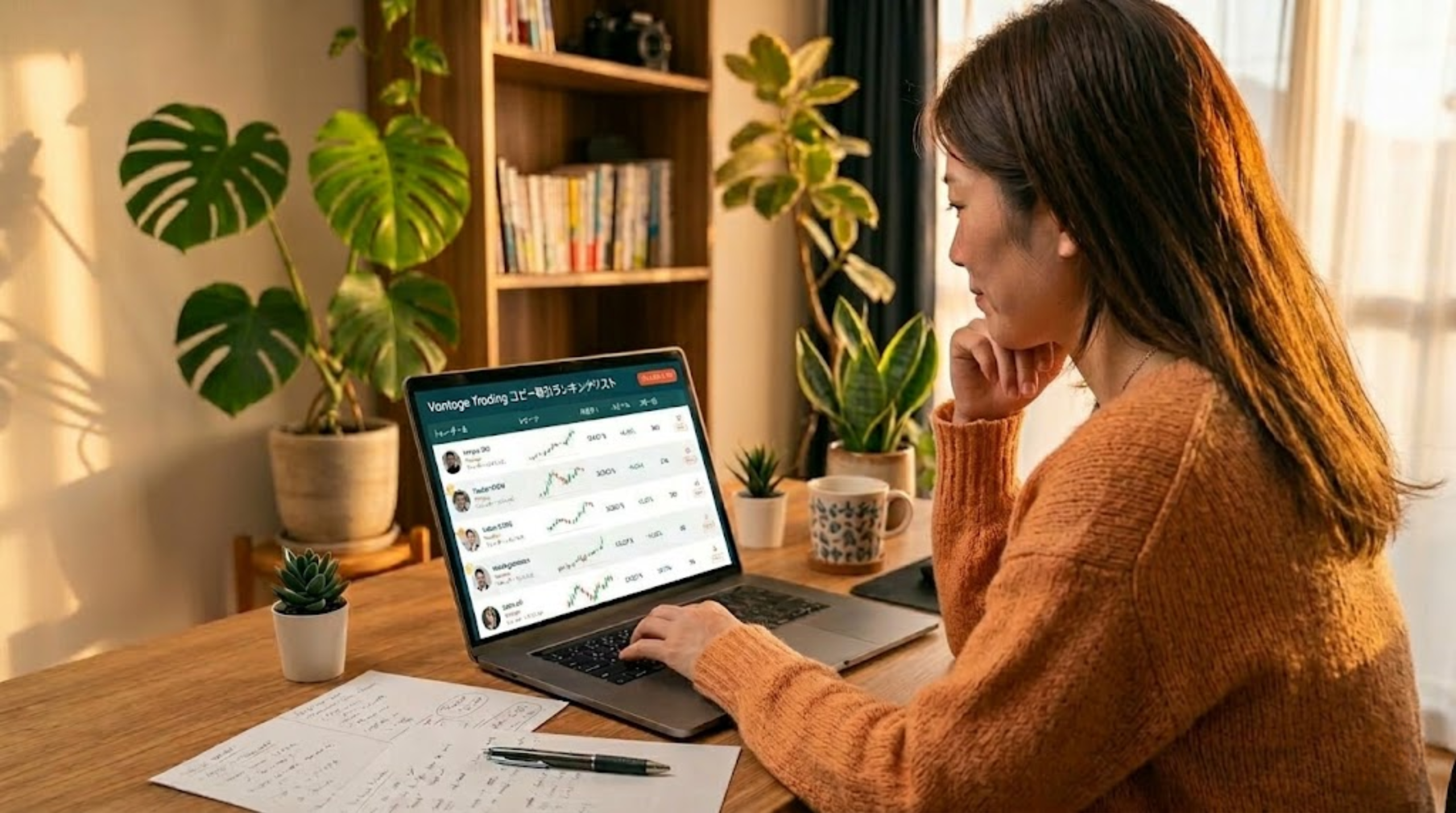 コピートレードのランキング画面とフィルター機能