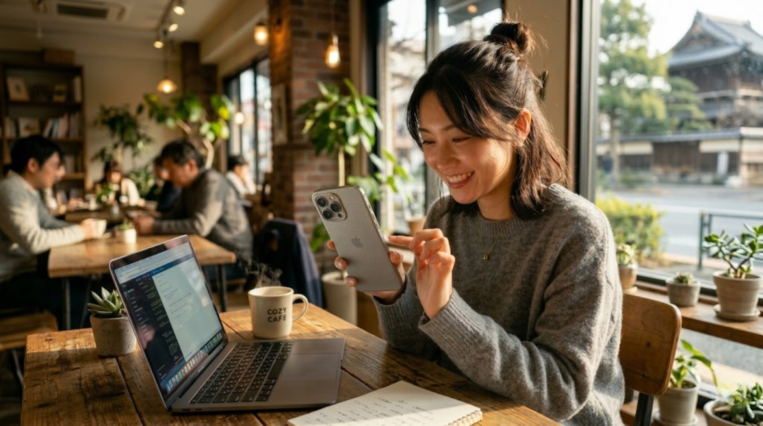 スマホとPCでのマルチデバイス利用イメージ