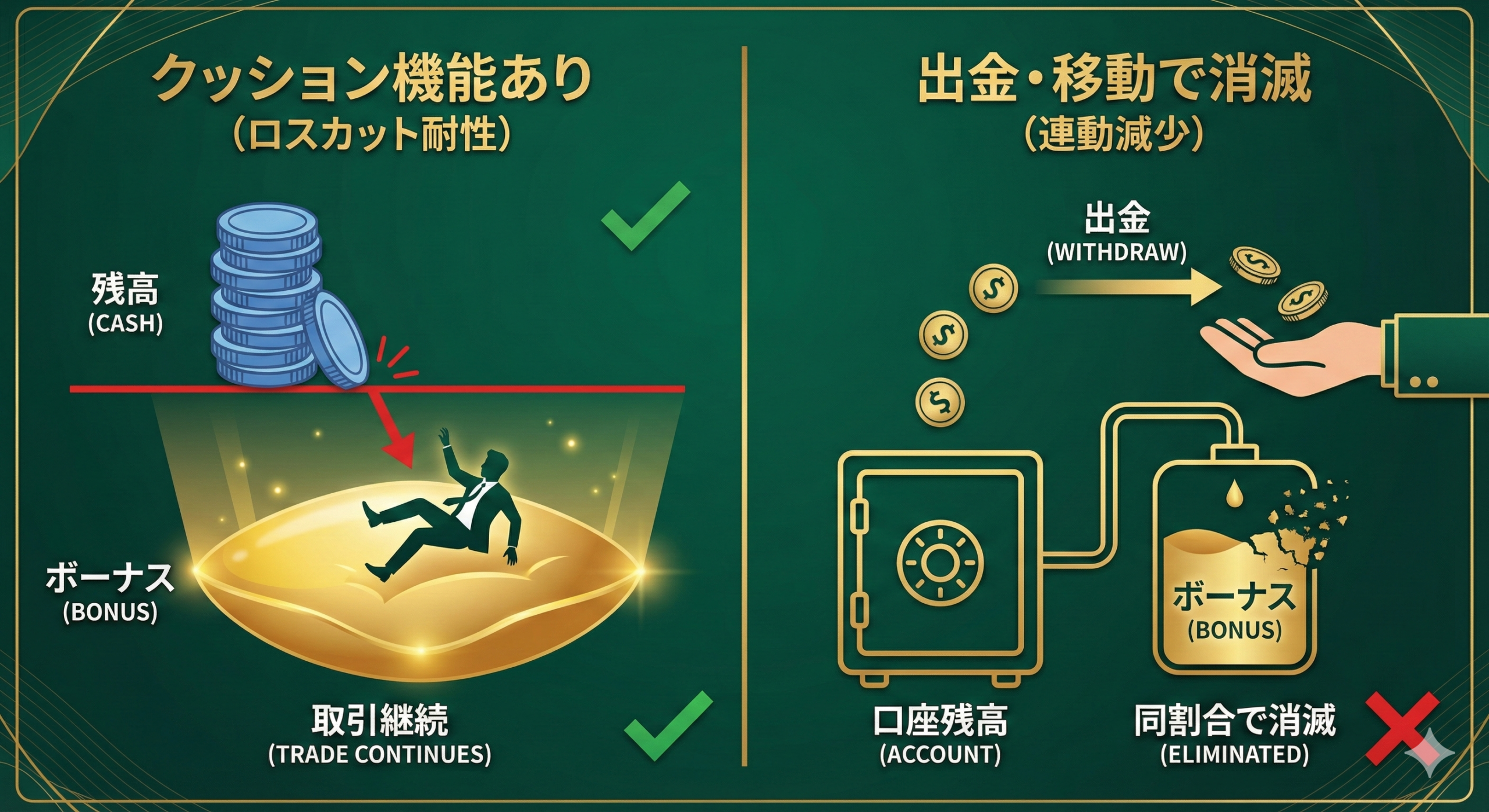 ボーナスのクッション機能と消滅ルール